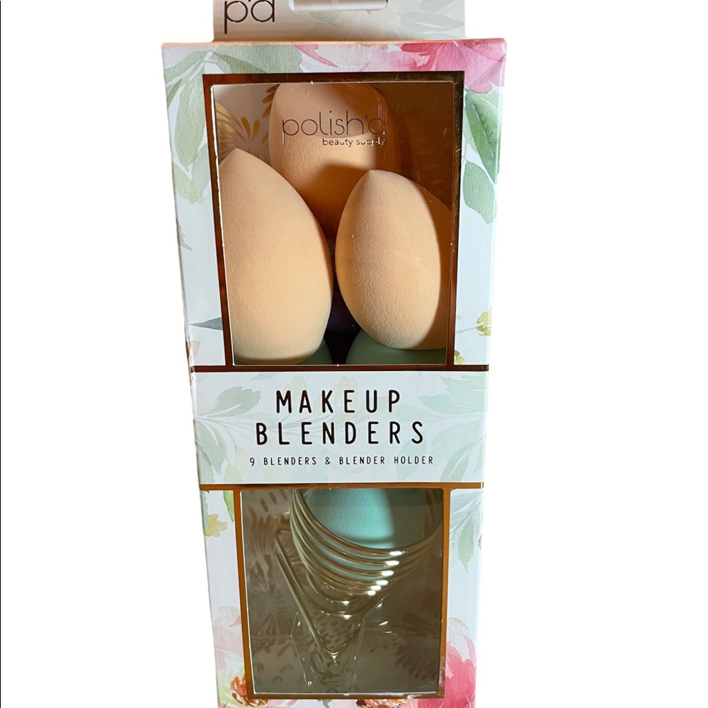 NIB Polish’d Beauty Supply Makeup Blenders: 9 Blenders & Blender Holder.